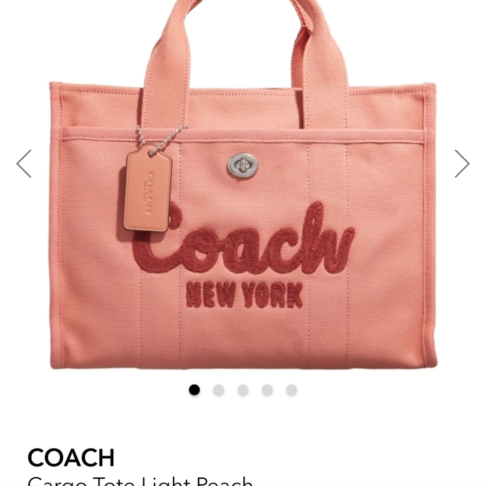 Coach cargo tote medium coral
